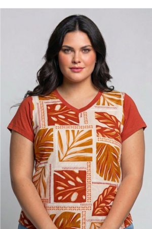 BLUSA FRENTE VISCOSE COSTAS MALHA
